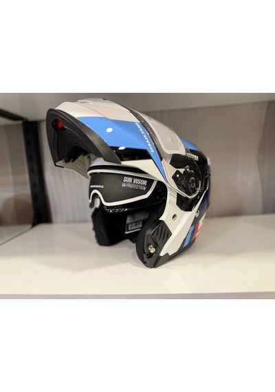 Shiro Discover Spower Kask Parlak Beyaz - Mavi