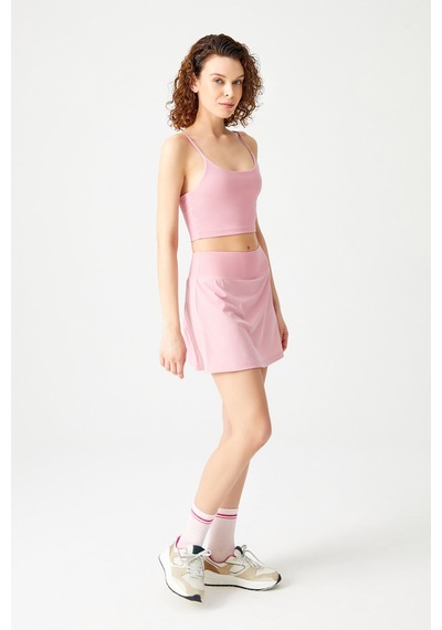 Los Ojos Pembe 2 Katmanlı Tenis Eteği - Spor Etek Tennis Skirt Pembe