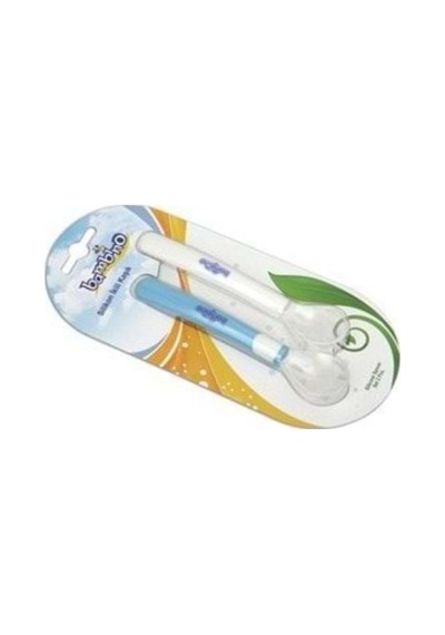 Bambino Silikon 2'li Kaşık - Beyaz Mavi 4+ Ay
