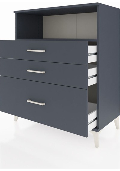 Hyperion Şifonyer Tek Raflı 3 Çekmeceli 88x44x106 Antrasit-an... Antrasit