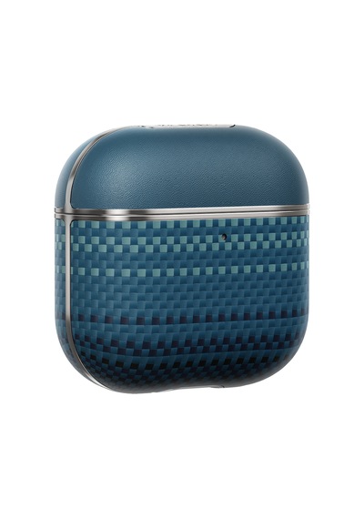 Apple Uyumlu AirPods 4 Kılıf Aramid Fiber Pitaka Tactile Woven Sunset-moonrise Serisi Sunset Kapak Mavi