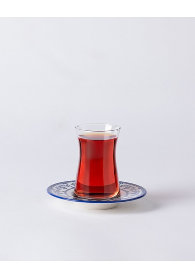 Madame Coco Luxe Celeste 6'lı Çay Tabağı Seti - Mavi/beyaz 8684427297964 Çok Renkli