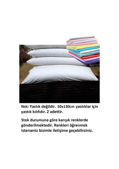 2 Adet 50x130 Karı Koca Yastık Kılıfı, Uzun Yastık Kılıfı 50x130