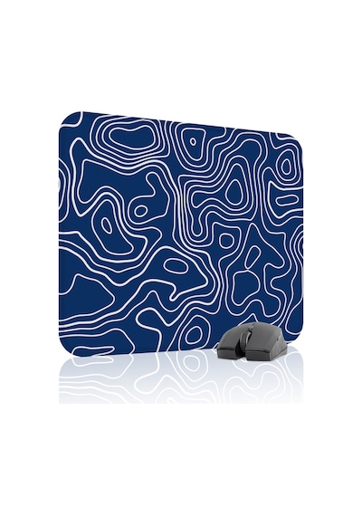 Mavi Beyaz 48x40 Xl Taraftar Gaming Oyuncu Mouse Pad Kaymaz Taban Büyük Fare Altlığı Topography