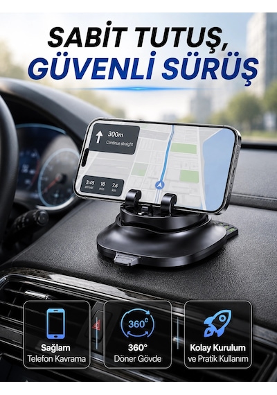 Katlanabilir Araç İçi Telefon Tutucu Gizli Numaratörlü Telefon Standı 1 Adet