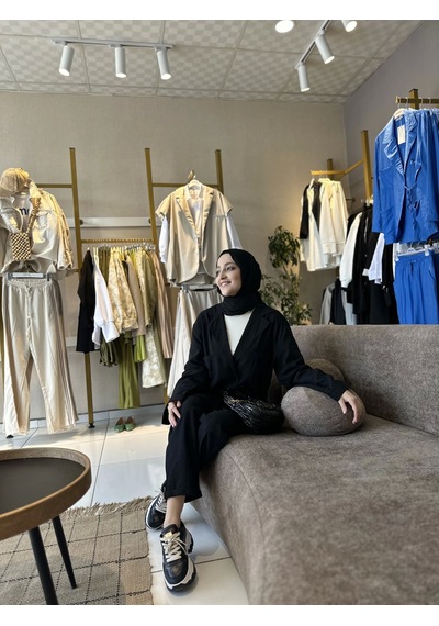 Olla Collection Bağcıklı İkili Takım Siyah