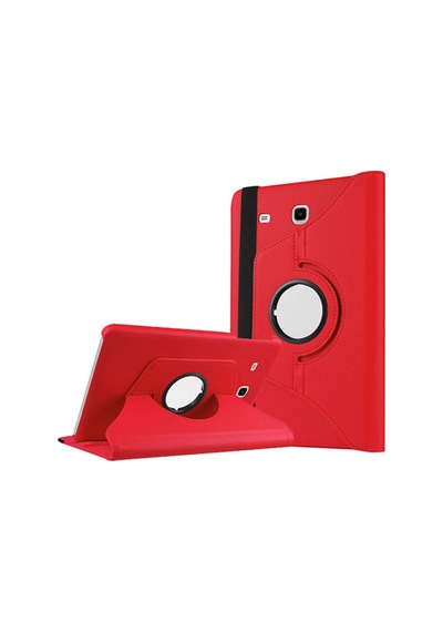 Galaxy Uyumlu  Tab E T560 9.6 Frm Dönebilen Standlı Kılıf-kırmızı Arka Kapak