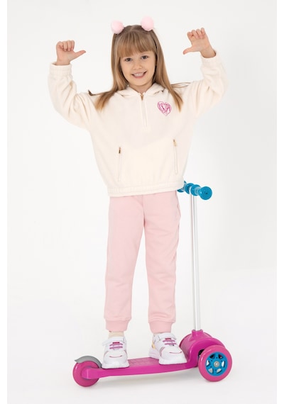 U.S. Polo Assn. Kız Çocuk Krem Yarım Fermuarlı Polar Sweatshirt 50296287-VR071