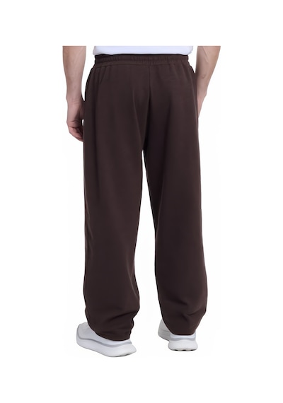 Tudors Erkek Kahverengi Pamuklu Baggy Fit Rahat Kesim Beli Bağcıklı Yan Cepli Örme Eşofman Altı-42679