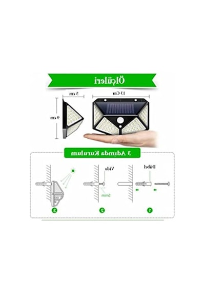Su Geçirmez Güneş Enerjili Bahçe Aydınlatması - 100 Led 10 Parça Siyah
