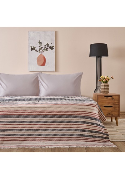 Soft Radiant Çift Kişilik Pike - Ekru / Lacivert - 200x230 Cm Renkli