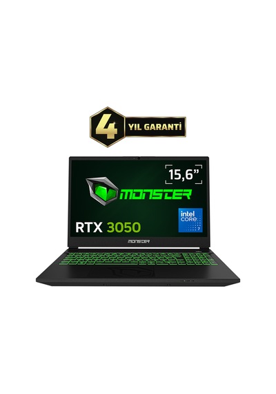 Monster Abra A5 V22.5.3 Core 7 230H 16 GB 500 GB SSD 4 GB RTX3050 15.6" W11H Dizüstü Bilgisayar