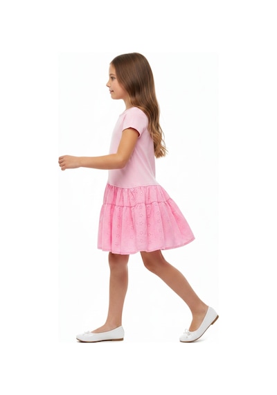 Toontoy Kids Toontoy Kız Çocuk Regular Fit Bisiklet Yaka Fiyonk Detaylı Brode Etekli Kısa Kollu Elbise 25050 Pembe Toontoy Kids Toontoy Kız Çocuk Regular Fit Bisiklet Yaka Fiyonk Detaylı Brode Etekli Kısa Kollu Elbise 25050 Pembe