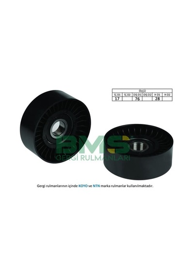 BMS 238 Alternatör V Kayış Gergi Rulmanı 17×76×28 Plastik Plastik Mercedes C Clc-Clk-E-Slk-Sprinter