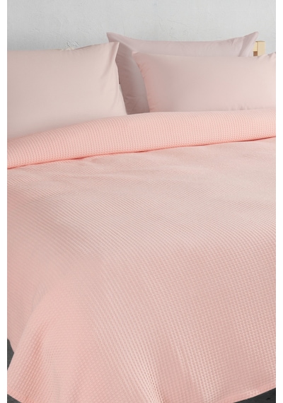 Puffy Brine Çift Kişilik %100 Pamuk Pike - Pudra