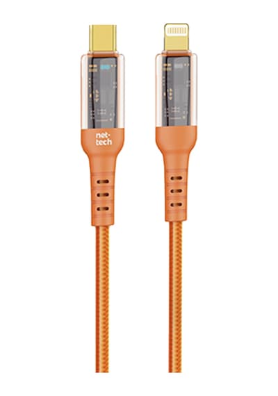 Nettech Nt-dc35 30w Plastik 100 Cm Type-c To Lightning Şarj Ve Data Kablosu Turuncu