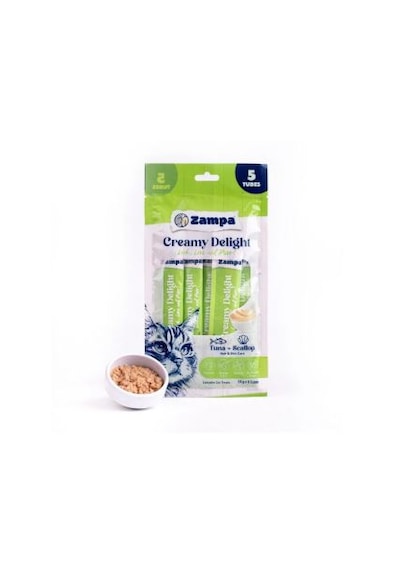 Zampa Creamy Delight Ton Balıklı & Deniz Taraklı Kedi Krema Ödül Maması