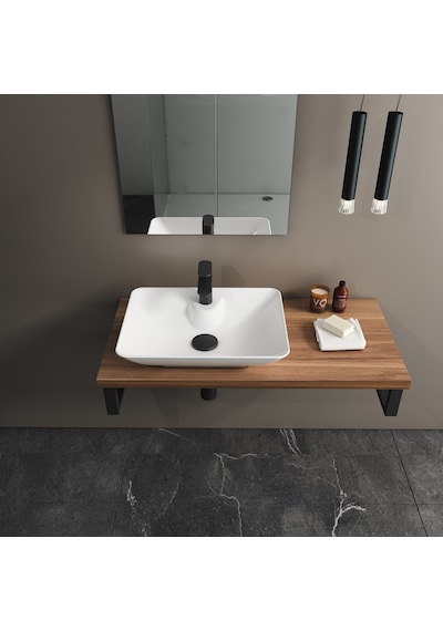 Isvea Sistema Y Tezgah Üstü Çanak Lavabo 52 Cm, Batarya Delikli Beyaz 10sy50052