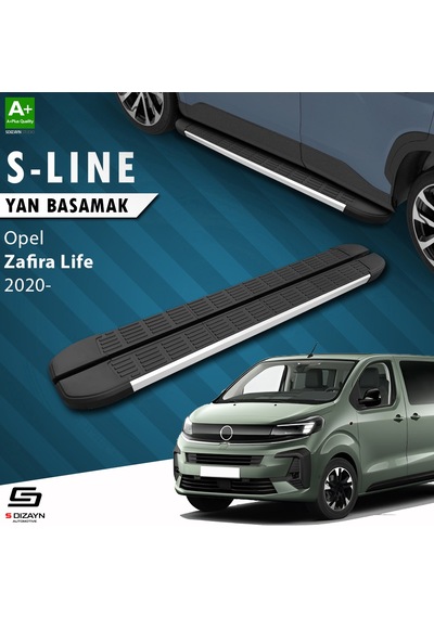 S-dizayn Opel Zafira Life Uzun Şase S-line Aluminyum Yan Basamak 243 Cm 2020 Üzeri A+ Kalite