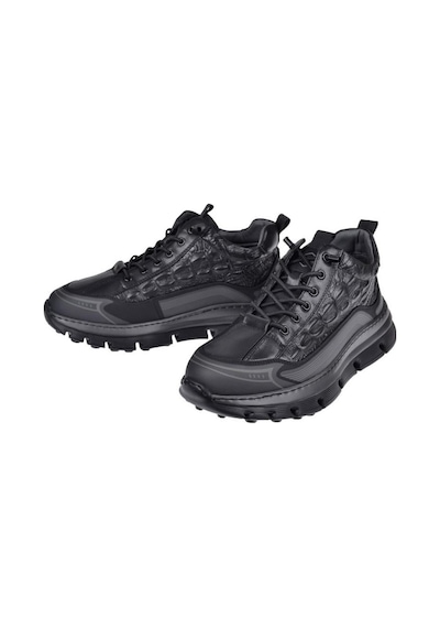 Guja 25k517 Bilek Boy Hafif Deri Sneaker Erkek Ayakkabı Siyah