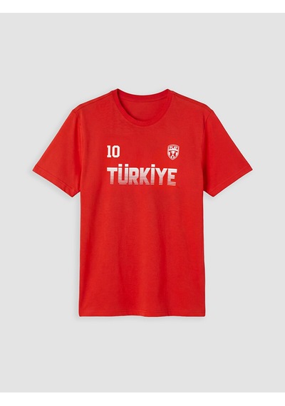 Lc Waikiki Lc Waıkıkı Kırmızı Türkiye Baskılı Erkek Şortlu Pijama Takımı
