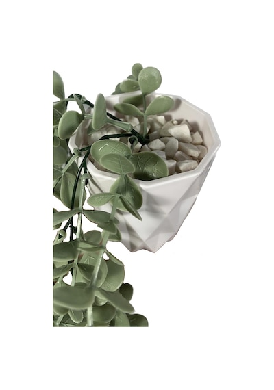 Lilac Home Elmas Beyaz Saksıda Pastel Yeşili Okaliptus Sarkıtı Yapay Çiçek