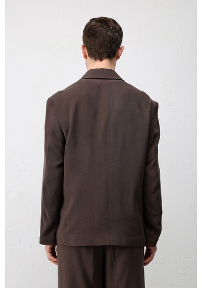 Antioch Modal Karışımlı Relaxed Fit Erkek Blazer Ceket Kahve