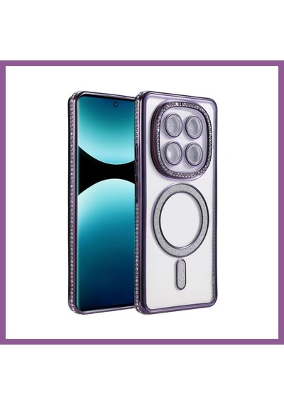 Bezos Redmi Note 15 Pro Plus 5g Uyumlu Joke Simli Magneticsafe Kılıf - Derin Mor Rengaren