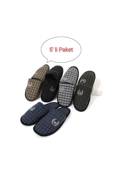 5'li Paket M Kışlık Terlik Ev Terliği Çeyiz Bohça Seti Misafir Terliği Çok Renkli