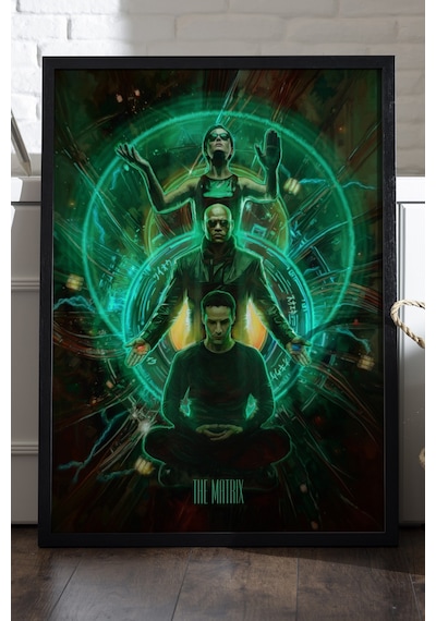 The Matrix Siyah Ahşap Çerçeveli Poster, Dekoratif Film Duvar Tablosu