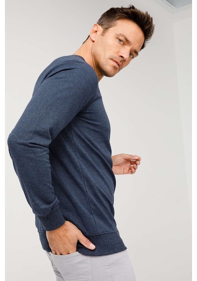 Igs İgs Erkek İndigo Modernfıt / Ekstra Dar Kalıp Bisiklet Yaka Sweatshirt İndigo