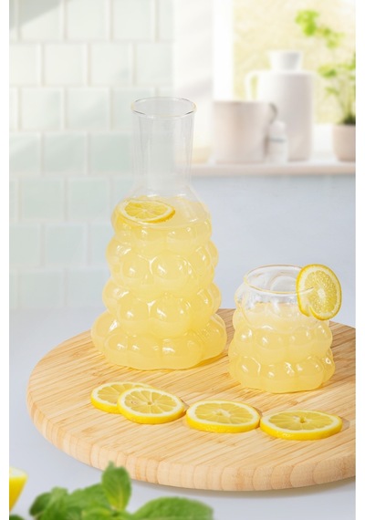 Üzüm Desenli Başucu Sürahisi Bardaklı 1litre