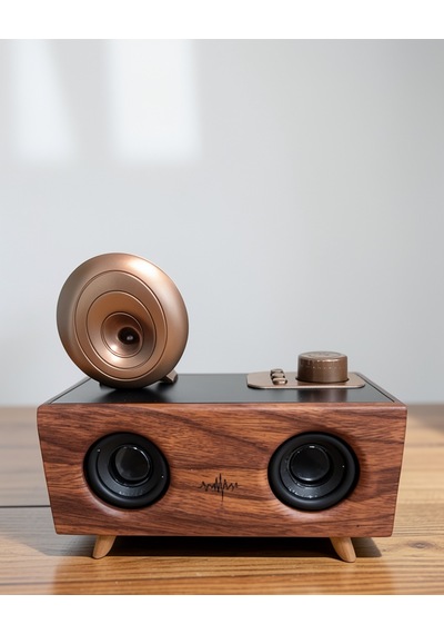 Bluetooth Hoparlör Ahşap Klasik Retro Gramofon Müzik Kutusu