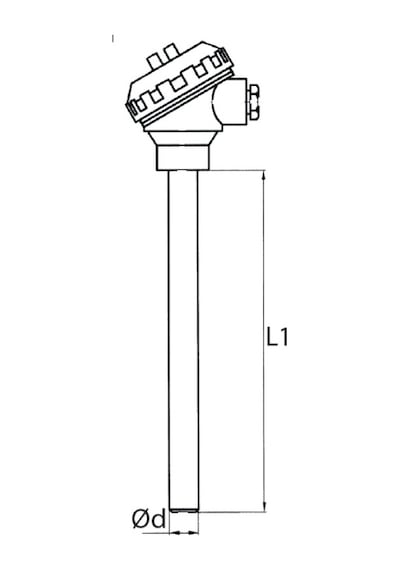 Kafalı Tip K Nicr-ni Termokupl 22x1000mm