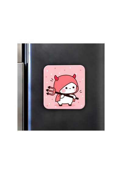 Dudu Bubu Dekoratif Buzdolabı Magneti 6x6 Cm Kırmızı