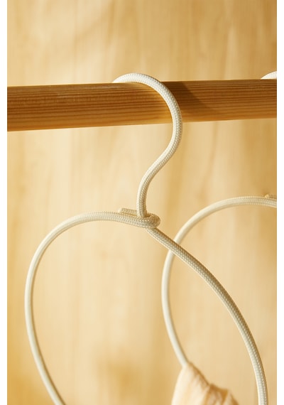 Ocean Home Textile 2'li Halka Ekru Renk Kumaş Kaplı Metal Aksesuar Askısı 24.5 x 16 x 0.5 cm