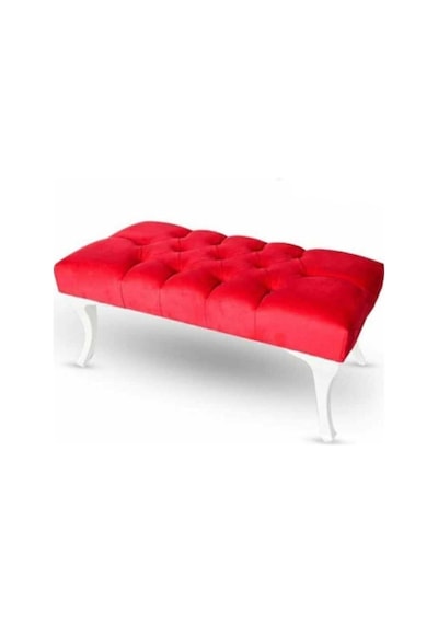 Kapitoneli Bench Puf Kırmızı