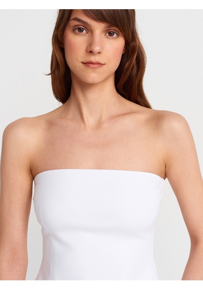 Dilvin 31860 Straplez Top-beyaz Beyaz