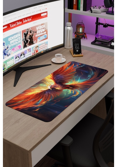 Anka Kuşu Kaymaz Dikişli Kauçuk Oyuncu Mousepad V3 - 70x30 Xl Gaming Mouse Pad Fare Altlığı