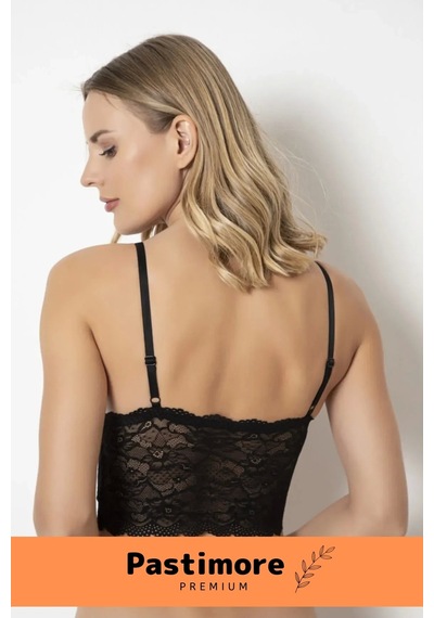 Premium Desteksiz Üçgen Kaplı Dantel Biritli Paradise Bralet Büstiyer