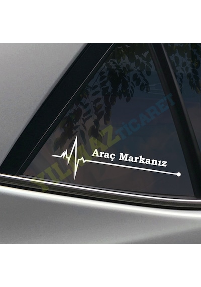 Kişiye Özel Size Özel Kalp Atışı Ritim Oto Sticker Etiket 2 Adet