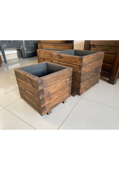 Ahşap Küp Saksı 50x50x50 Cm Emprenyeli Dış Mekan Saksısı