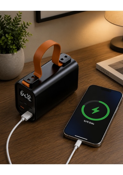 50000 Mah Powerbank Süper Hızlı Şarj Led Göstergeli Taşınabilir Şarj Cihazı Sarı