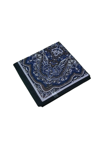 Mim Eşarp Mısırlı Eşarpları Büyük Boy Etnik Desenli Eşarp 120x120 Cm Lacivert - Haki