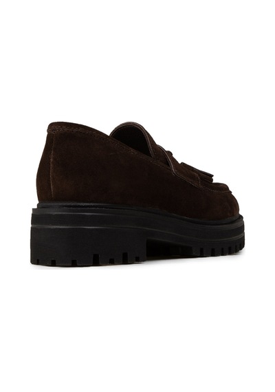 Deery Kadın Hakiki Süet Kahverengi Püsküllü Loafer - 02020zkhve01 Kahverengi