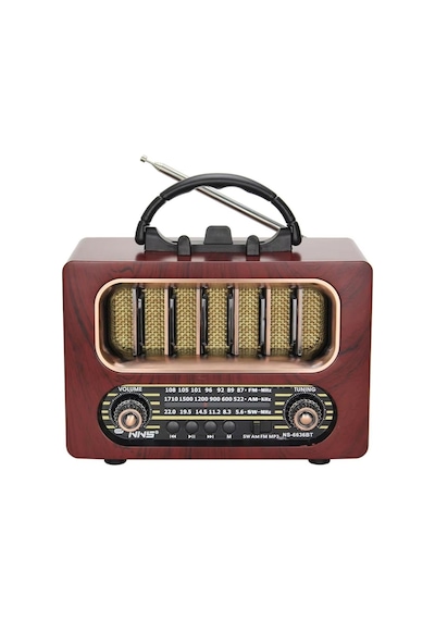 River World Radyo Nostaljik Retro Ahşap Tasarım Şarjlı Bluetooth Hoparlörlü Orta Boy 92459652
