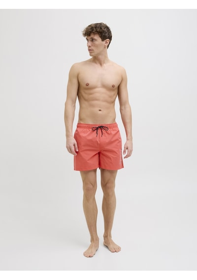 Jack & Jones Jack Jones Yazı Baskılı Erkek Deniz Şortu 12272799 Kırmızı