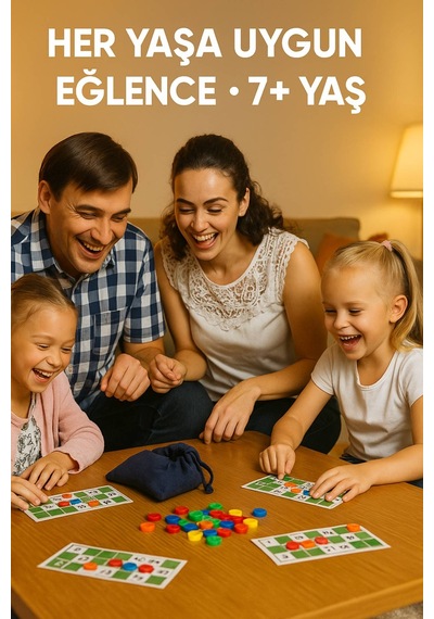 Lüks Tombala Seti 1.6 Mm Kalın Büyük Taşlı Aile Boyu Eğlencelik Tam Set Oyun 7+ Yaş Kaliteli Kartlar