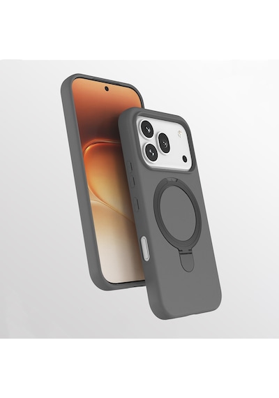 Maks Technology Honor 600 Pro 5g Kılıf M-safe Şarj Özellikli Standlı Mkst Samara Kapak - Titanyum-gri Titanyum Gri