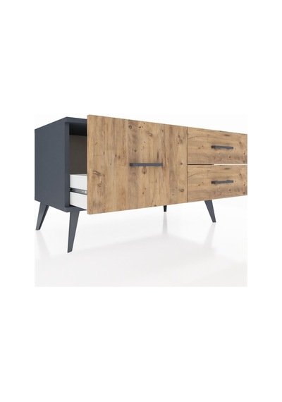 Hyperion Şifonyer 3 Çekmeceli 88x44x48 Antrasit-antrasit/çam Antrasit/çam Hyperion Şifonyer 3 Çekmeceli 88x44x48 Antrasit-antrasit/çam Antrasit/çam